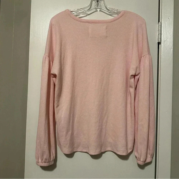 Cupio pale pink long sleeve top embroidered flowers size L - Picture 4 of 7